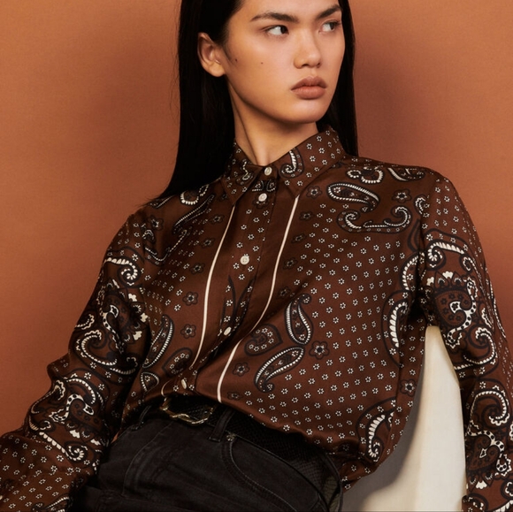 Sandro Tops - Paisley print silk Sandro shirt